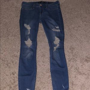 Distressed Blue Jeans